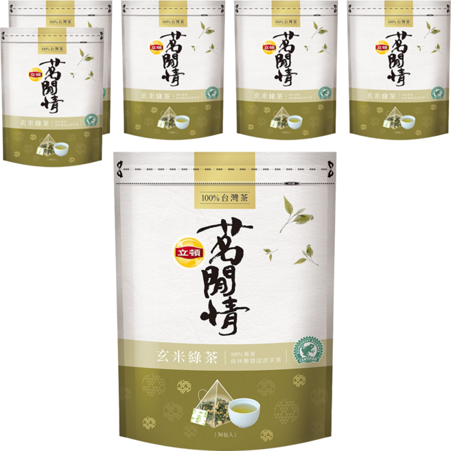 Lipton 立頓 茗閒情玄米綠茶包, 1.6g, 36包, 6袋