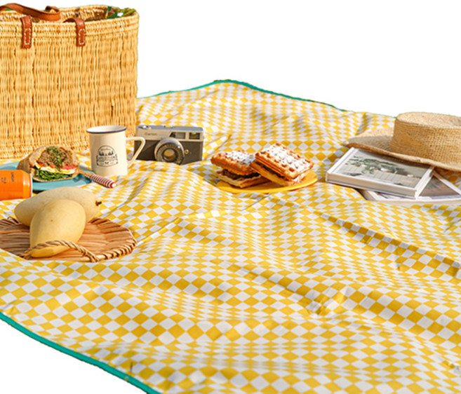 하임앤하임 체커보드 피크닉매트, yellow
