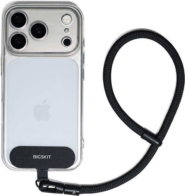 빅스킷 도난방지 핸드폰 손목 스트랩 줄, 블랙, 1개