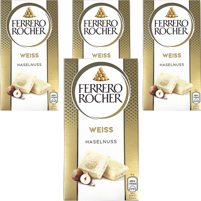 FERRERO ROCHER 金莎 金莎榛果碎白巧克力片, 4盒, 90g