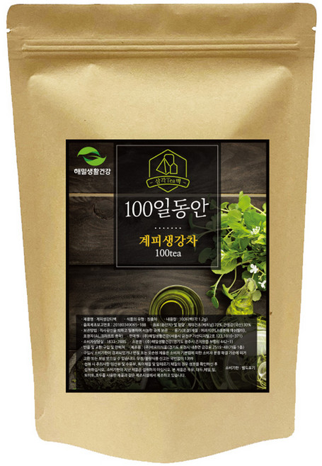 해밀생활건강 100일동안 계피 생강차 삼각티백, 1.2g, 100개입, 1개