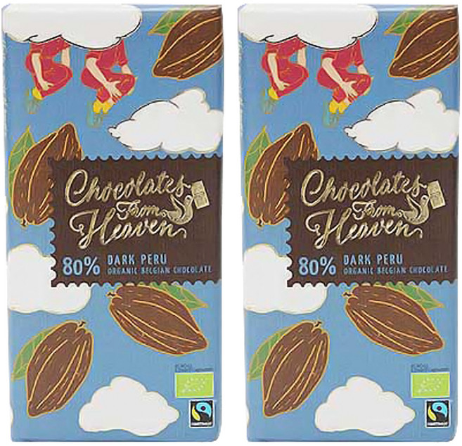초콜릿프롬헤븐 유기농 다크 초콜릿 80%, 100g, 2개