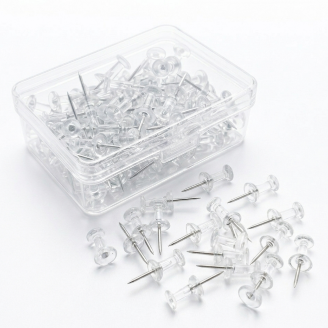 Life Tips 透明圖釘 按釘, 2個, 50入