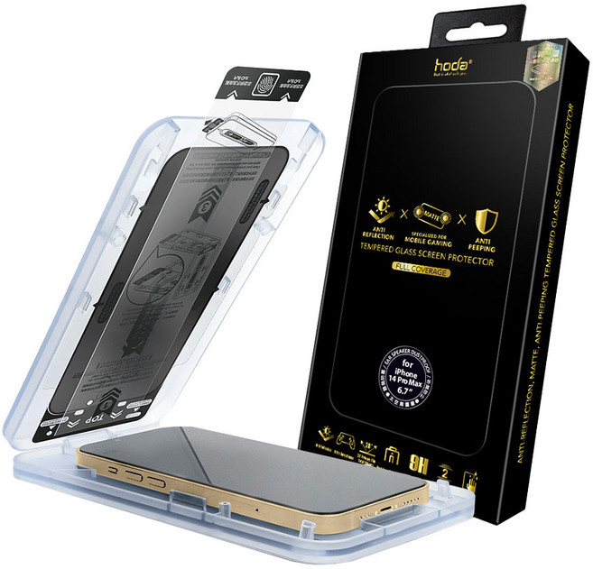 HODA 好貼 2.5D手遊專用霧面玻璃貼 滿版黑, 1個