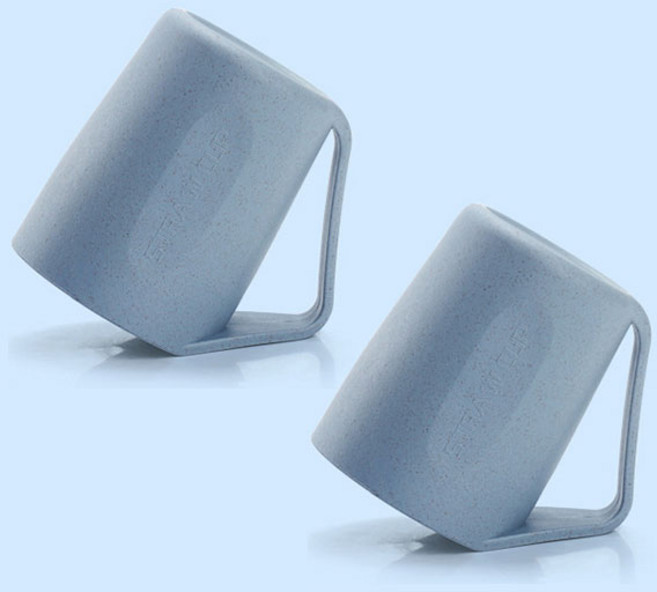 더자카 파스텔 사선 양치컵, 블루, 2개