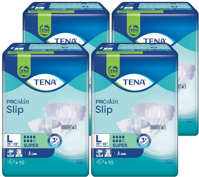 테나 남녀공용 수퍼 성인기저귀, 특대형, 10개입, 4개