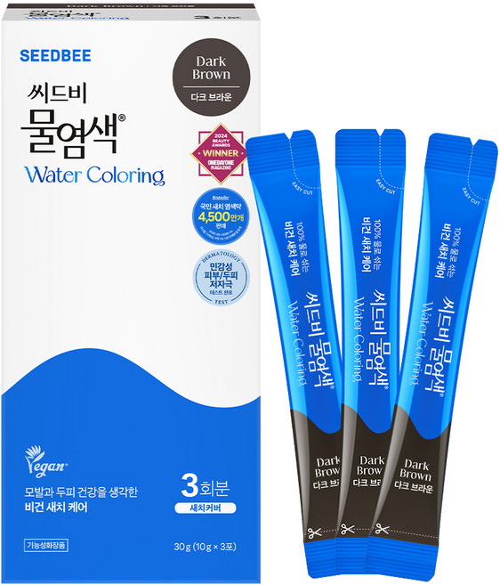 SEEDBEE 頭皮養護草本水染髮, 1個, 深棕色