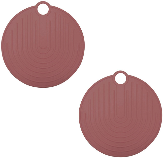 국내 제조 피아 국산 실리콘 원형 냄비받침, 와인, 2개