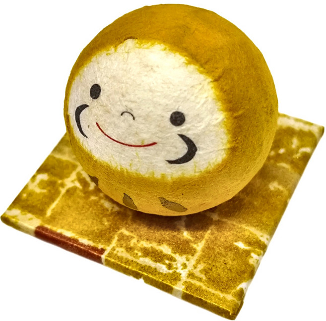 RYUKODO 龍虎堂 開運達摩和紙擺飾, 黃色, 1件