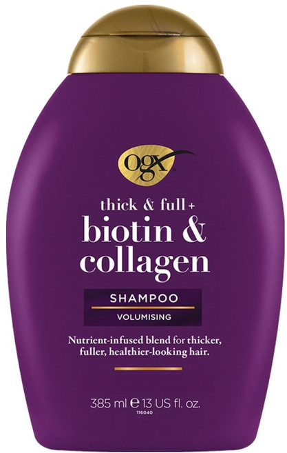 OGEX Tiq & Full Plus 生物素 & 膠原蛋白洗髮水, 385ml, 1個