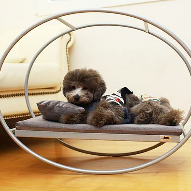 타이니테일 스윙 애완 침대 HJP 10007, 실버그레이, 측면 41 x 가로 79 x 높이 64 cm, 1개
