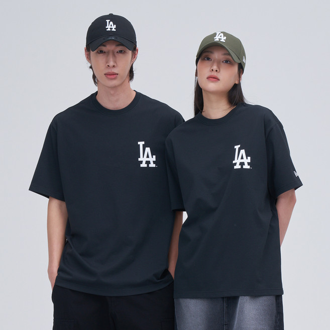 뉴에라 남녀공용 MLB 베이직 로고 LA 다저스 반팔 티셔츠 14721307