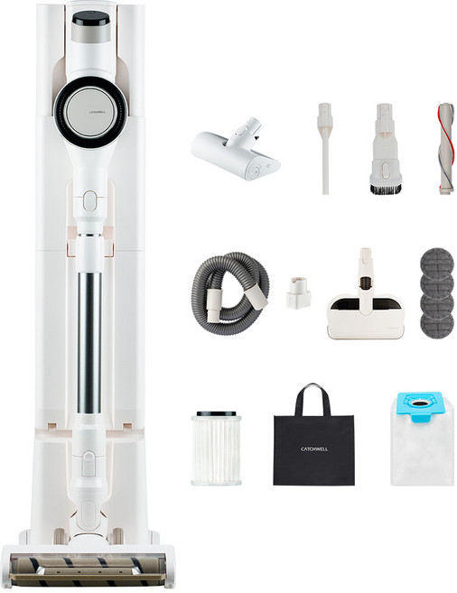 캐치웰 CX PRO 매직타워 N 무선청소기 + 물걸레 키트 세트 CX PRO N, 알리숨 화이트