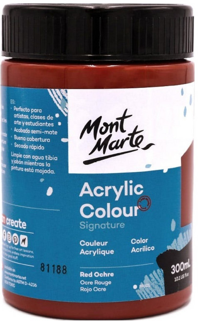 Mont Marte 蒙瑪特 壓克力顏料 MSCH3056 土紅, 300ml, 1色