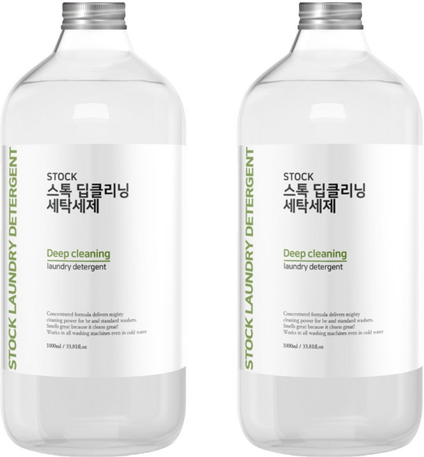 STOCK 딥클리닝 세탁세제 본품, 1L, 2개