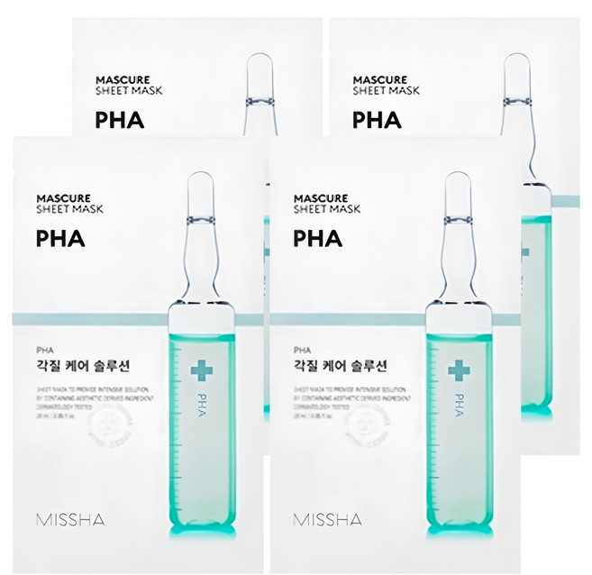 MISSHA Mascure 角質護理PHA 面膜, 4片, 1入