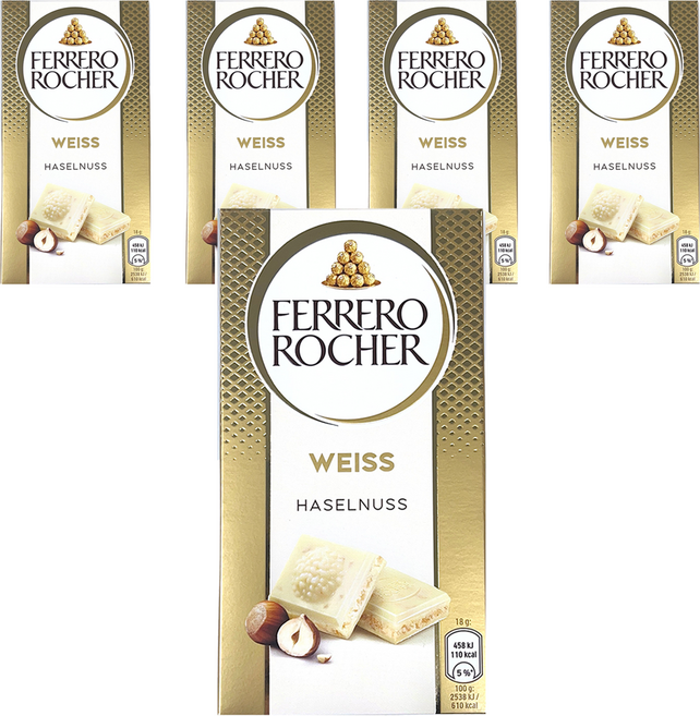 FERRERO ROCHER 金莎 金莎榛果碎白巧克力片, 5盒, 90g