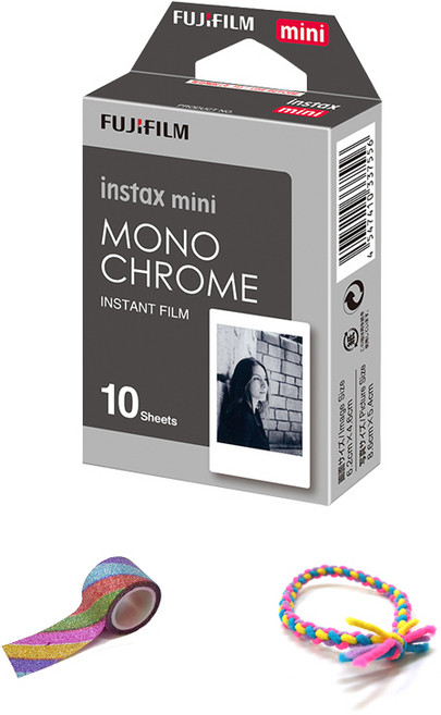 instax 拍立得 mini底片 黑白復刻 10張+隨機贈品, 單品, 1套