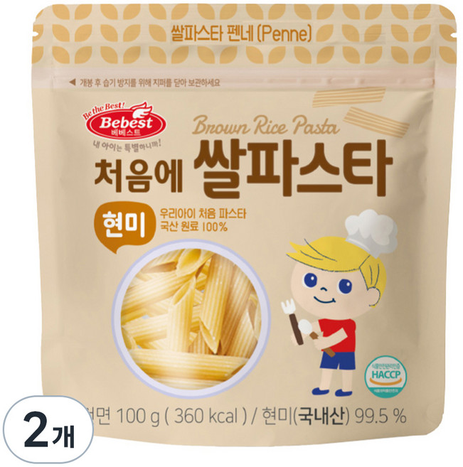 베베스트 처음에 쌀파스타 현미, 100g, 2개