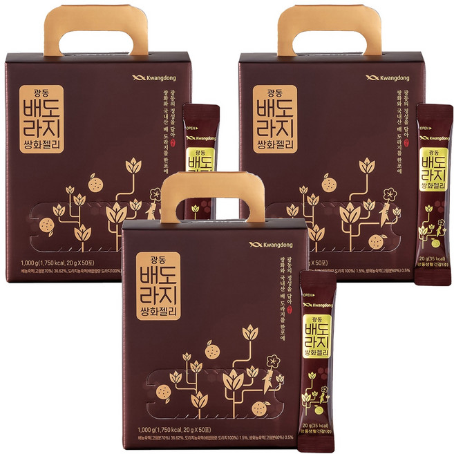광동 배도라지 쌍화젤리 50포, 1kg, 3개