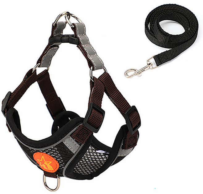 타이탄 고양이 탈출 방지 메쉬 원단 조끼 가슴줄, 검정색, 1개