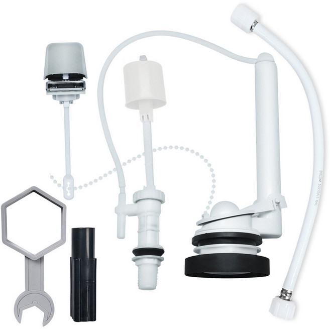 또바기닷컴 측면 장원 무소음 내림형 변기수리용품 + 조립공구 세트, 혼합색상