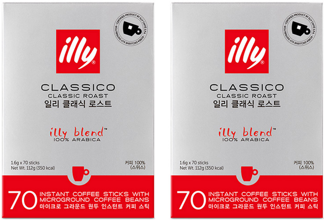 일리 클라시코 클래식 로스트 레귤러 원두커피믹스, 1.6g, 70개입, 2개
