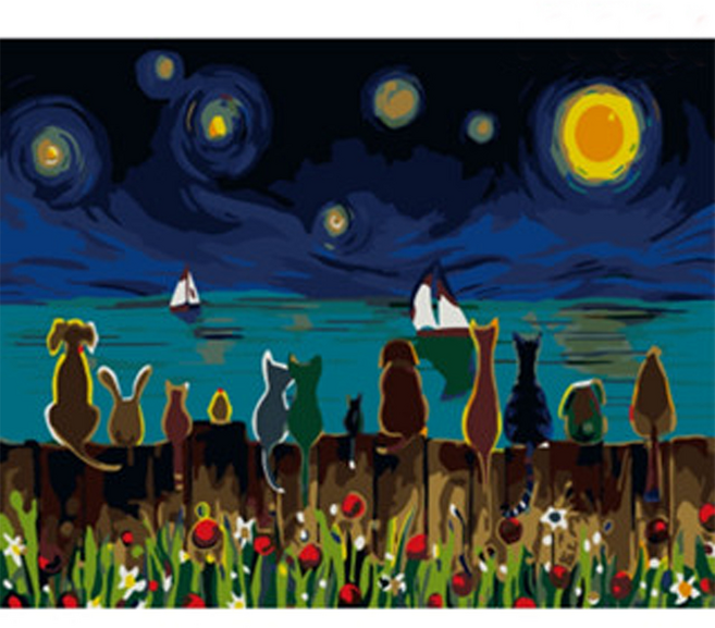 ArtLife 藝術生活 數字油畫DIY 89998 50 x 40cm 月夜, 1個