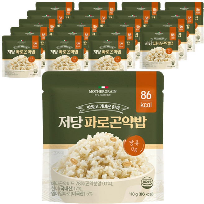 뉴프라이스 마더그레인 저당 파로곤약밥, 20개, 110g