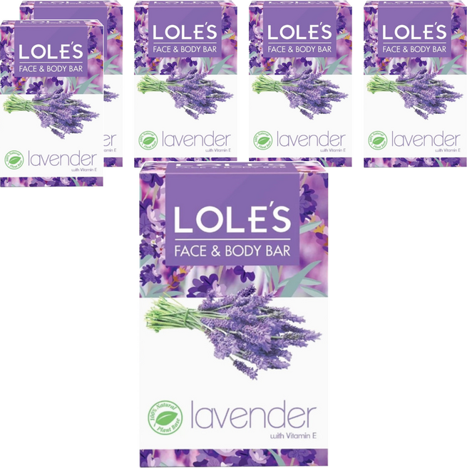 LOLE'S 草本護膚潔顏皂 薰衣草, 100g, 6個