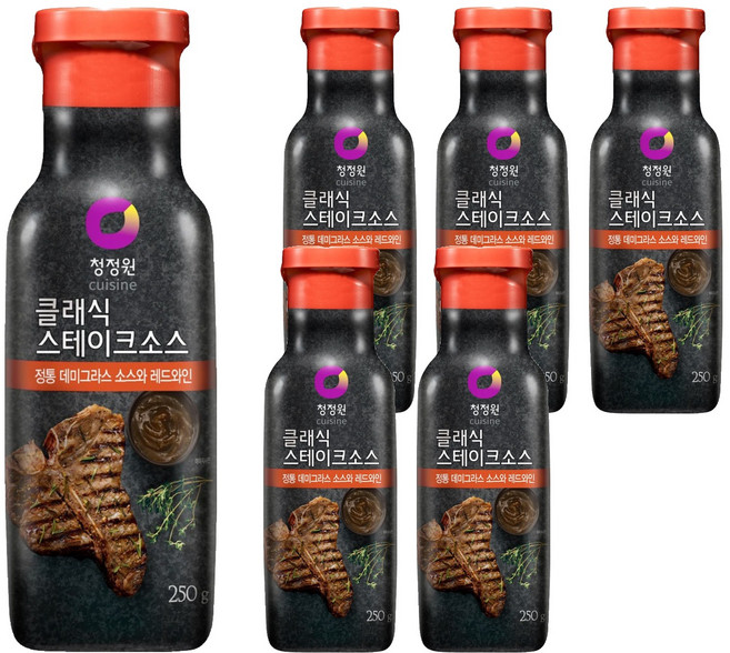 청정원 클래식 스테이크소스, 250g, 6개