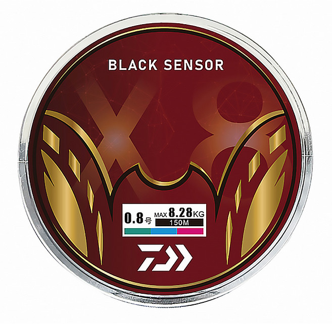 DAIWA 大和 釣線 BS X8 路亞用8股 #0.8, 三色, 1個