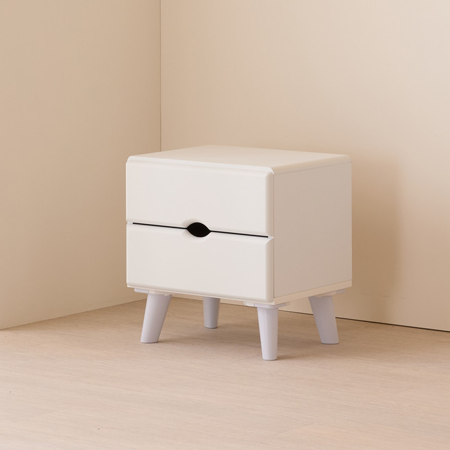 제이디퍼니처 고급 2단 서랍형 협탁, 화이트, 1개