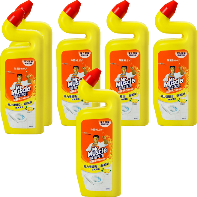 Mr Muscle 威猛先生 深層淨力潔廁凝膠 清新檸檬, 750ml, 6瓶