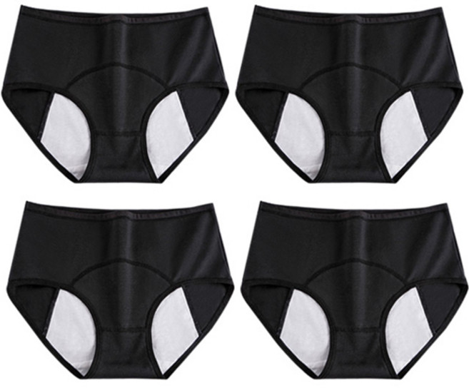 피치몰 여성용 통기성 면 방수 샘방지 위생 팬티 4p