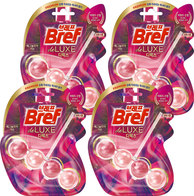 브레프 디럭스 변기세정제 매그놀리아 가든, 50g, 4개