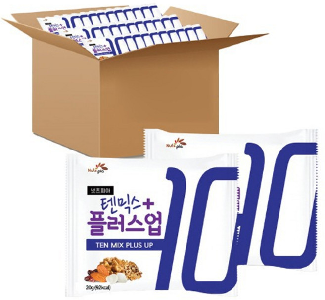 넛츠피아 텐믹스 플러스업 혼합 하루견과, 100개