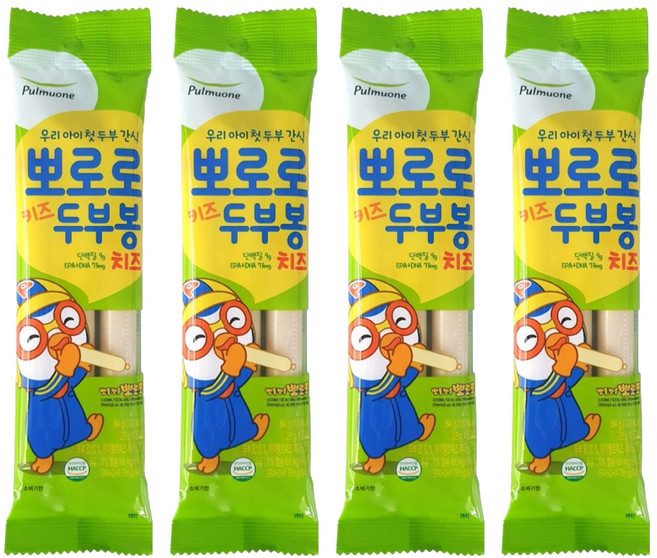 풀무원 뽀로로 키즈 두부봉 치즈, 84g, 4개