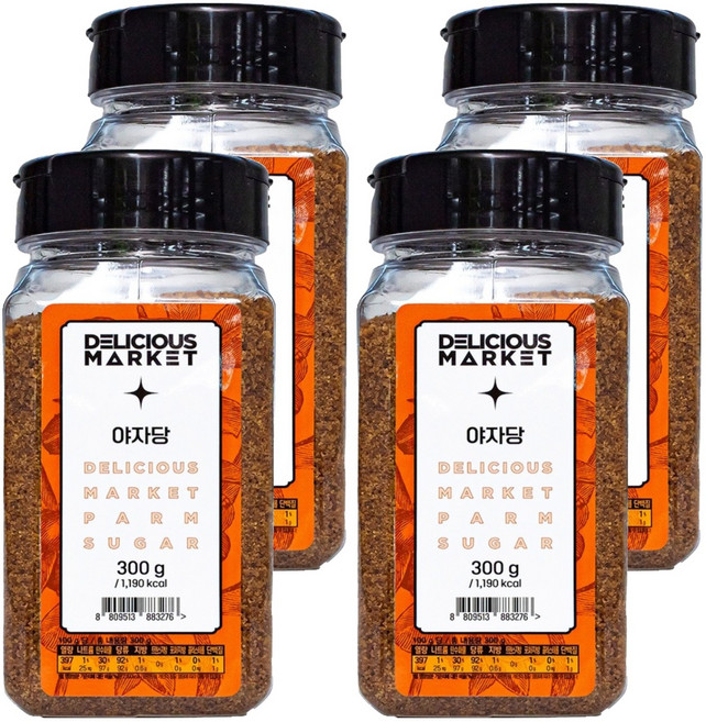 딜리셔스마켓 천연설탕 팜슈거 야자당, 300g, 4개