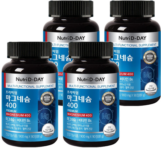 뉴트리디데이 프리미엄 마그네슘 400, 90정, 4개
