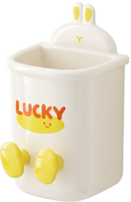 벨로나이트 무타공 욕실 전동 칫솔 치약 벽걸이 수납함, 화이트, 1개