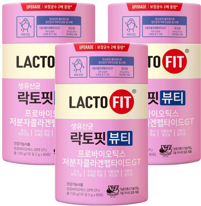 락토핏 뷰티 생유산균, 120g, 3개