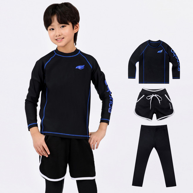 아쿠아티카 아동용 only one 래쉬가드 + 트렁크 반바지 + 워터레깅스 세트 AQA352