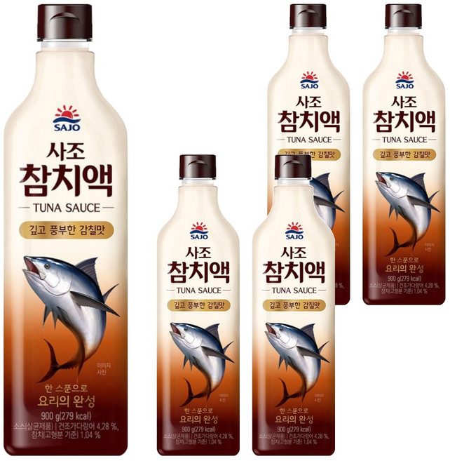 사조 참치액, 900g, 5개