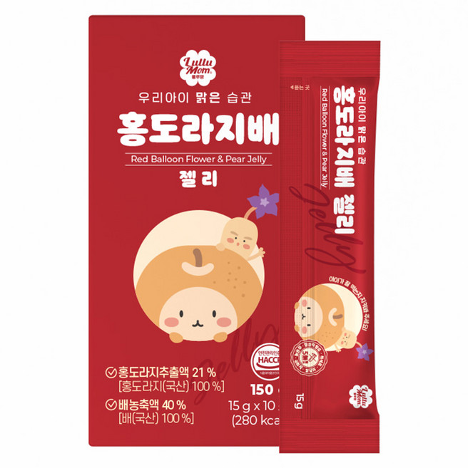 룰루맘 우리아이 맑은습관 홍도라지배 젤리 10p, 150g, 1개, 혼합맛(배/홍도라지)
