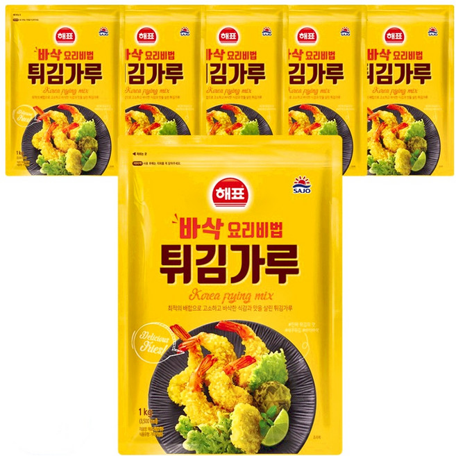 해표 튀김가루, 1kg, 6개
