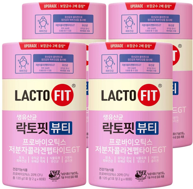 락토핏 뷰티 생유산균, 120g, 4개