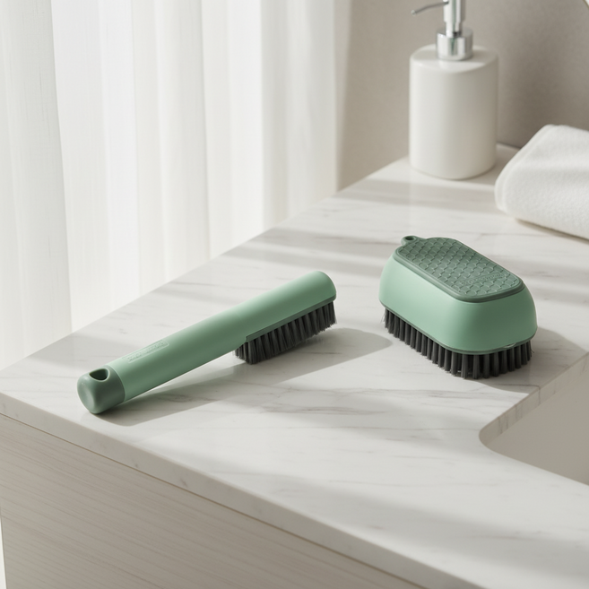 소요샵 운동화 옷 세탁솔 세트, 그린, 1세트