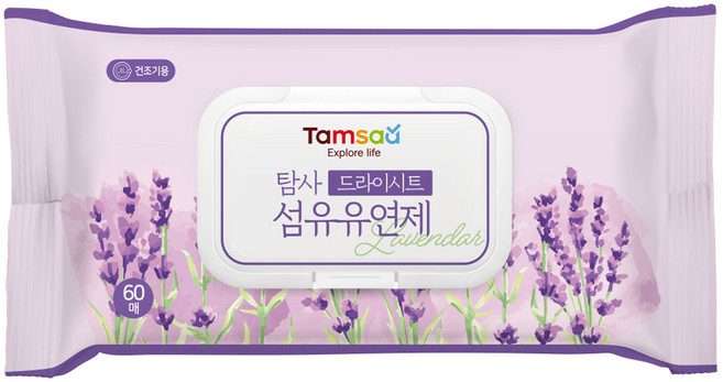 Tamsaa 衣物柔軟香氛烘衣片 薰衣草香, 1包, 60張
