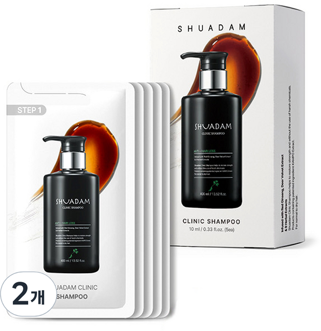 수아담 클리닉 샴푸, 2개, 50ml